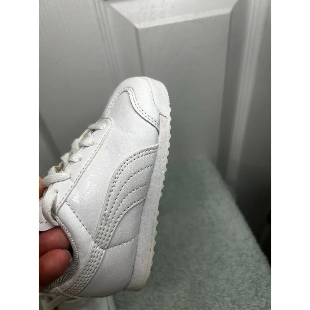 Puma Roma Basic Toddler Kids White Sneakers Size 7C Lace-Up Athletic Shoes